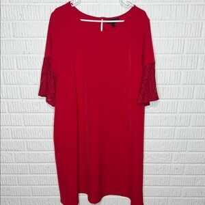 Lane Bryant Red Dress with Lace Sleeves
